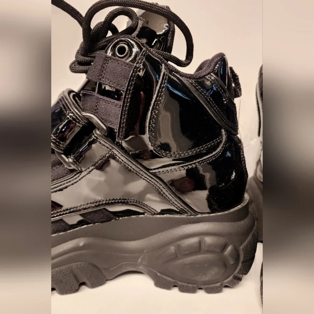 Buffalo Black Patent Ankle Boots - Picture 5 of 16